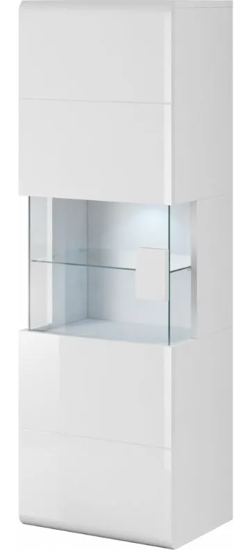 Witryna wisząca TOLEDO 1D biała połysk HELVETIA | MIRAT. w stylu GLAMOUR kolekcja