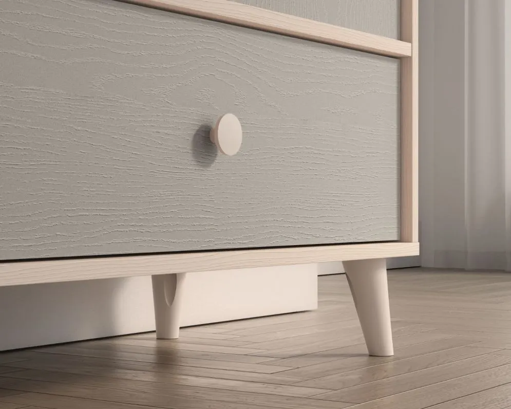 Komoda dziecięca MEVEL 04 130 szara I sklep meblowy MIRAT. styl PASTELE kolekcja MEVEL