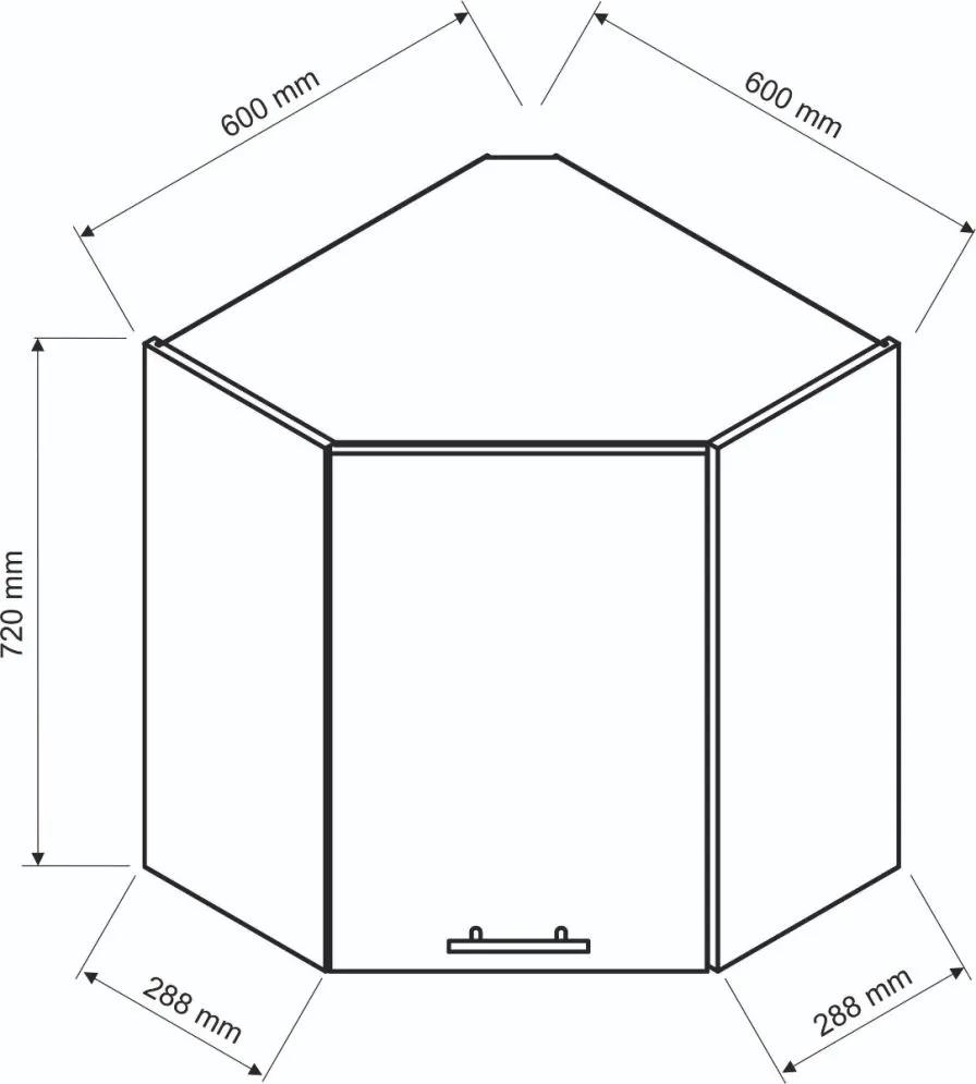 Szafka kuchenna narożna 60 VITA WR P/L biała z półkami | MIRAT.  kolekcja VITA