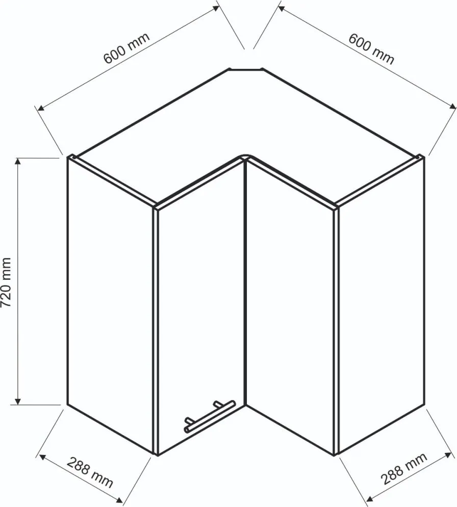 Szafka kuchenna narożna 60 NATALIA WRN P/L jasnoszara mat z półkami | MIRAT. w stylu kolekcja NATALIA