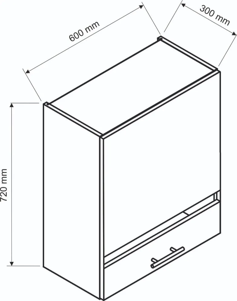 Szafka kuchenna wisząca 60 BONO WS60 P/L dąb otan I sklep meblowy MIRAT. styl LOFT