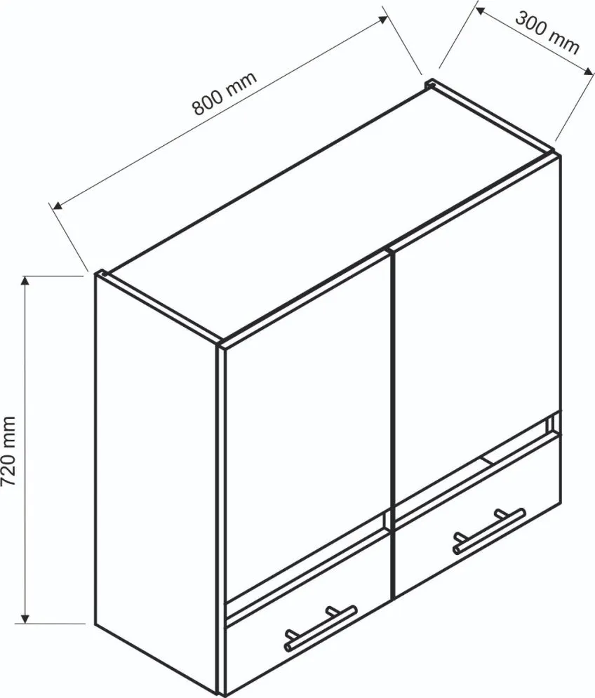 Szafka kuchenna wisząca 80 BONO WS80 dąb wotan I sklep meblowy MIRAT. styl LOFT