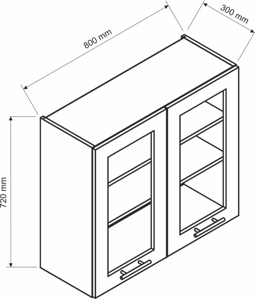 Szafka kuchenna wisząca 80 DENIS WS80 szara dwudrzwiowa I MIRAT.  kolekcja DENIS