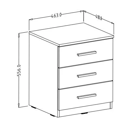 Szafka nocna GALAXY 3S dąb monastery/czarna w stylu loftowym I sklep meblowy MIRAT. styl LOFT kolekcja GALAXY HELVETIA