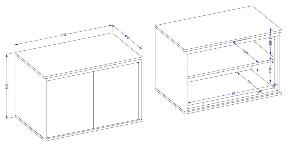 Wisząca szafka pod umywalkę nablatową GAJA 2D 78cm congo/czarna  I sklep meblowy MIRAT.  kolekcja GAJA