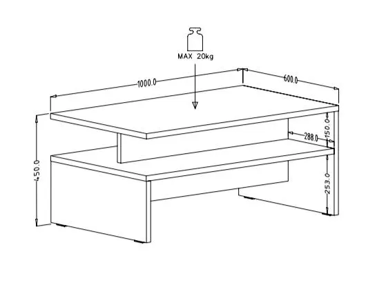 Stolik kawowy BAROS 100x60 orzech/czarny prostokątny I sklep meblowy MIRAT. styl LOFT kolekcja BAROS