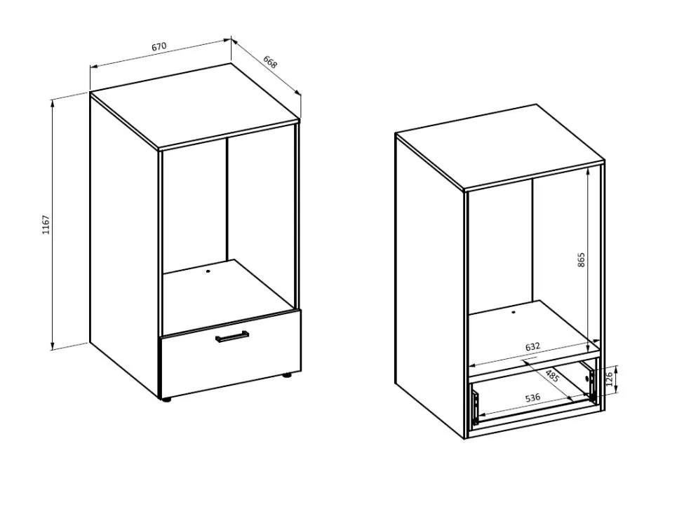 Szafka łazienkowa ROSA 1S 67cm congo/dąb do zabudowy pralki stojąca I sklep meblowy MIRAT.