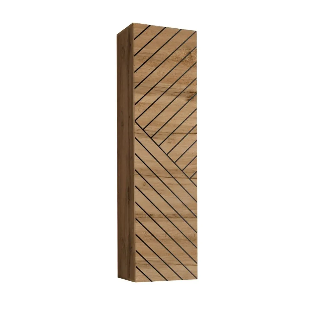 Meblościanka SWITCH LAMEL III dąb wotan/czarna z frfezowanymi fronatmi I sklep meblowy MIRAT. styl RYFLOWANY kolekcja SWITCH LAMEL