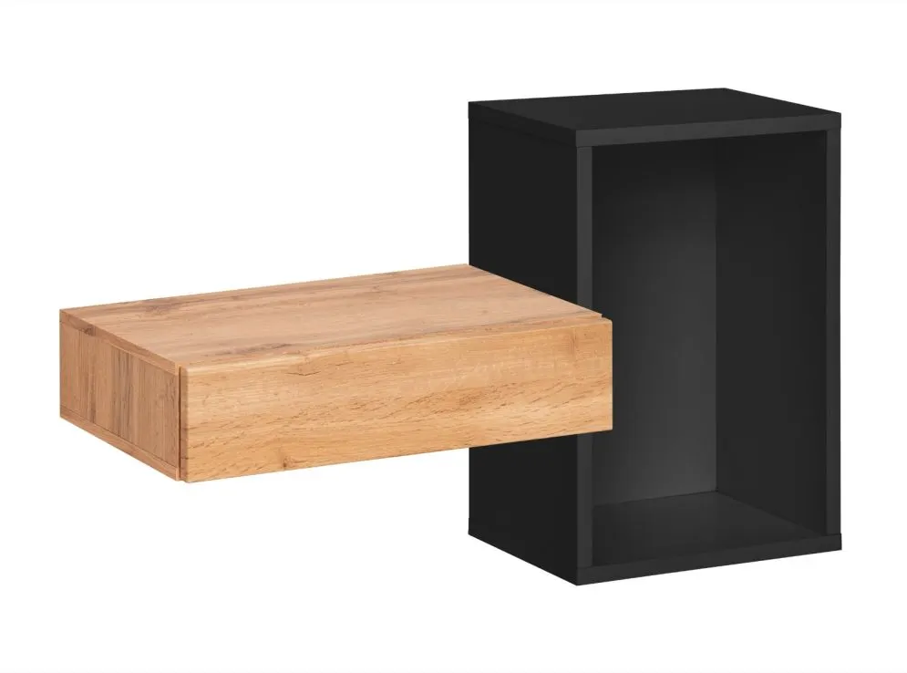 Konsola wisząca EASY 100x60 czarna/dąb wotan do przedpokoju I sklep meblowy MIRAT.