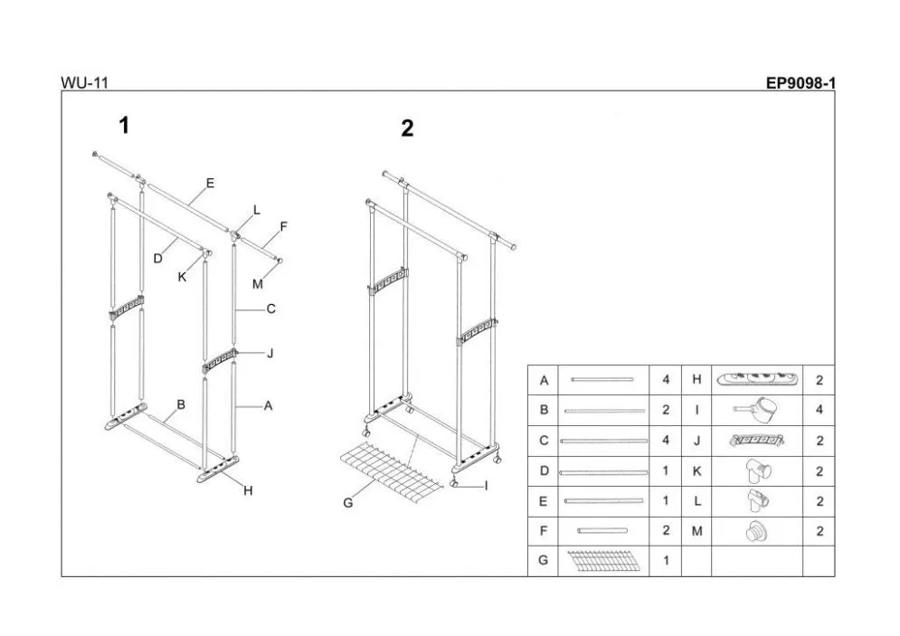 Wieszak WU-11 - regulacja wysokości i szerokości | MIRAT.