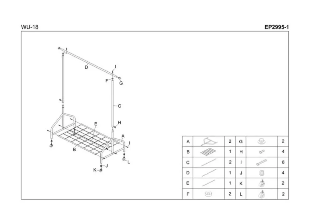 Chromowany wieszak WU-18 na kółkach | MIRAT.