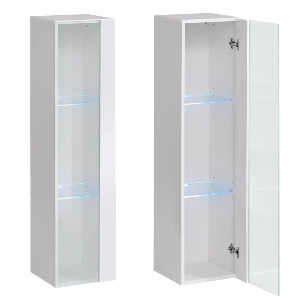 Meblościanka SWITCH MET II biała w połysku z podświetleniem LED | MIRAT. w stylu  kolekcja SWITCH MET