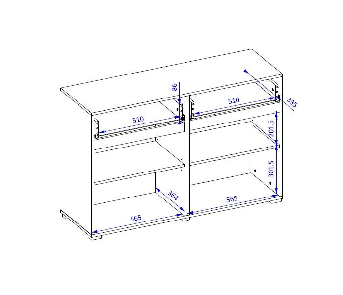 Komoda CROSS 2D2S 119cm dąb wotan/czarna skandynawska I sklep meblowy MIRAT. styl SKANDYNAWSKI kolekcja HV-CROSS