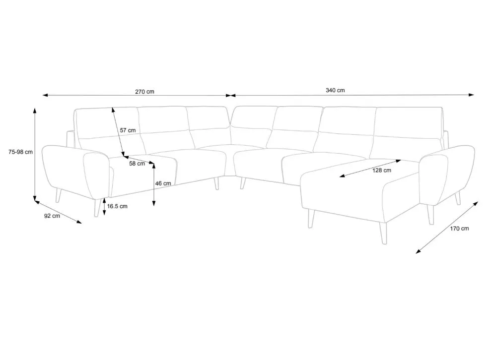 Narożnik z funkcją spania LAURA U2 granatowy prawy/lewy I sklep meblowy MIRAT.