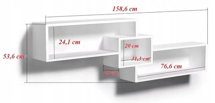 Półka ALESIA 2 dąb sonoma wisząca do salonu | MIRAT. w stylu LOFT kolekcja