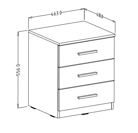 Szafka nocna BETA 3S san remo/biała do sypialni I sklep meblowy MIRAT. styl SKANDYNAWSKI