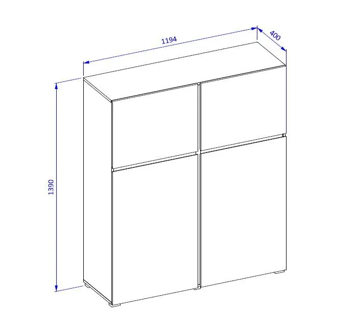 Komoda wysoka CROSS 4D 119cm zielona/czarna w minimalistycznym stylu I sklep meblowy MIRAT.  kolekcja HV-CROSS