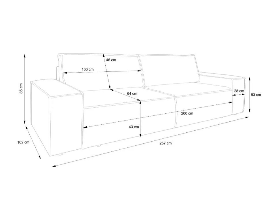 Sofa rozkładana FELICIA kremowa sztruksowa I sklep meblowy MIRAT.  kolekcja FELICIA