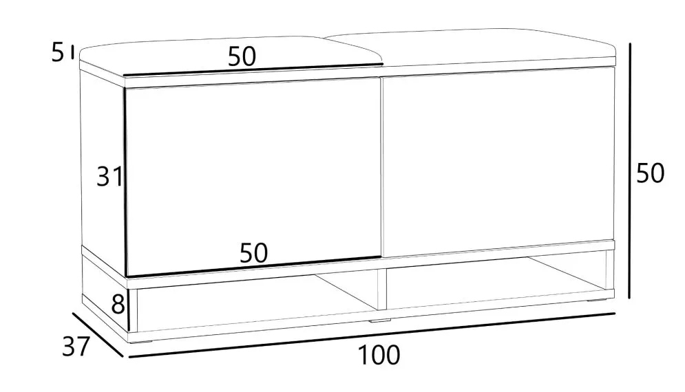 Wygodna szafka na buty z siedziskiem DUBAI biała/dąb craft/zielona I sklep meblowy MIRAT. styl LOFT, SKANDYNAWSKI