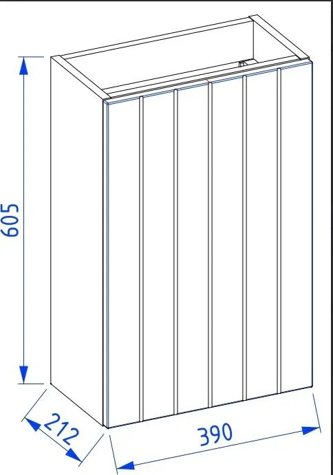 Zestaw Szafka łazienkowa z umywalką DIA 40 cm granatowa półmat ryflowana| MIRAT