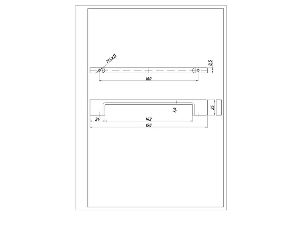 Metalowy uchwyt FLEX U2 czarny I sklep meblowy MIRAT.