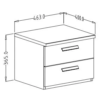 Szafka nocna SIGMA 2S dąb flagstaff srebrny/czarny mat I sklep meblowy MIRAT. styl LOFT