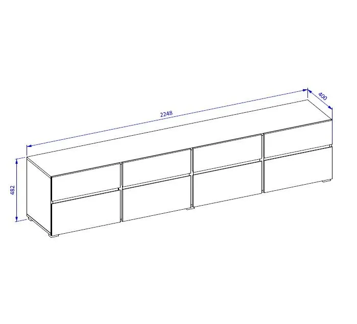 Szafka RTV CROSS 4K4S 225cm zielona/czarna szeroka I sklep meblowy MIRAT.  kolekcja HV-CROSS