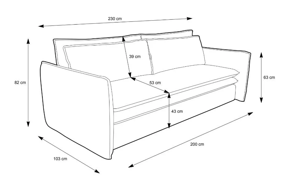Sofa rozkładana LUNA SLIM beżowa trzyosobowa I sklep meblowy MIRAT.