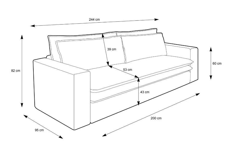 Sofa rozkładana LUNA jasna brązowa z podłokietnikami I sklep meblowy MIRAT.
