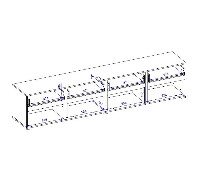 Szafka RTV CROSS 4K4S 225cm zielona/czarna szeroka I sklep meblowy MIRAT.  kolekcja HV-CROSS