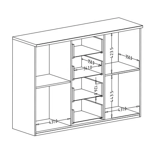 Komoda SIGMA 2D4S 132cm dąb flagstaff miedziany/czarny mat z szufladami I sklep meblowy MIRAT. styl LOFT