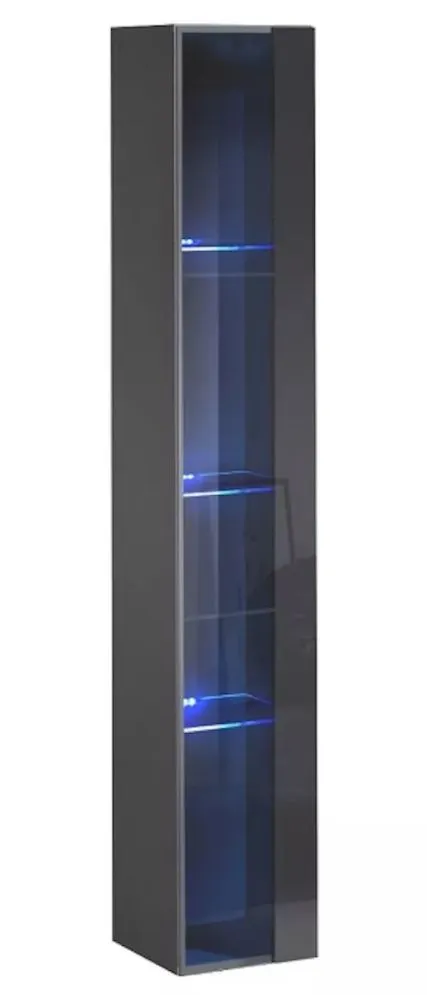 Meblościanka SWITCH LAMEL XVI dąb wotan/szara ryflowane fronty I sklep meblowy MIRAT. styl RYFLOWANY