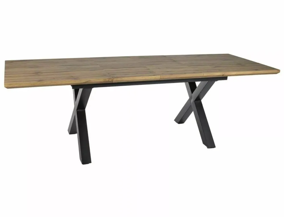Stół rozkładany XAVIERO II 160(240)x90 dąb artisan/czarny 12-osobowy I sklep meblowy MIRAT. styl LOFT