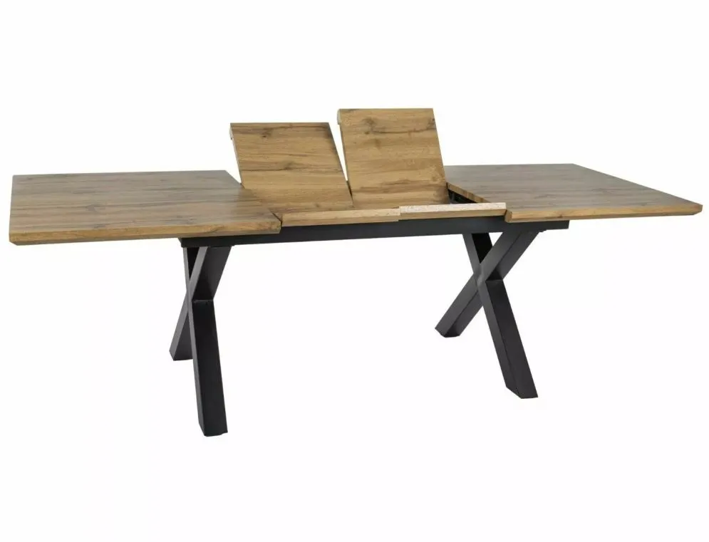 Stół rozkładany XAVIERO II 160(240)x90 dąb artisan/czarny 12-osobowy I sklep meblowy MIRAT. styl LOFT