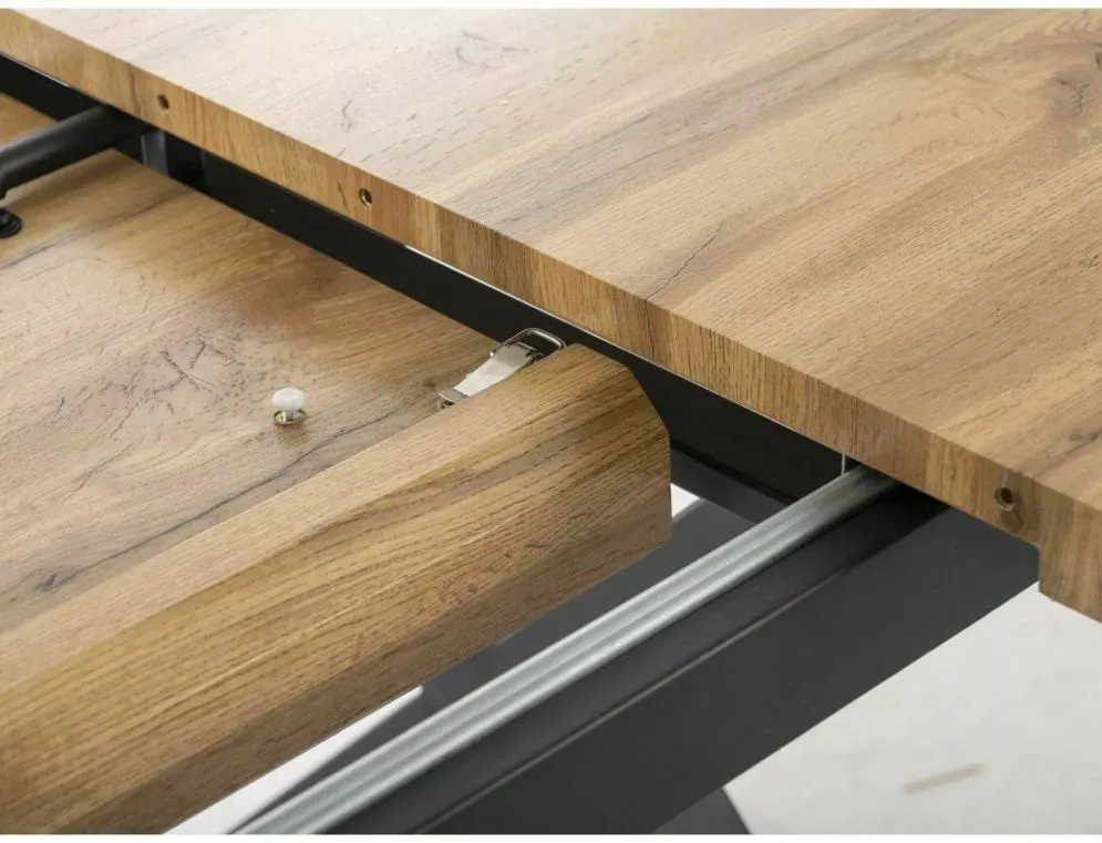 Stół rozkładany XAVIERO II 160(240)x90 dąb artisan/czarny 12-osobowy I sklep meblowy MIRAT. styl LOFT