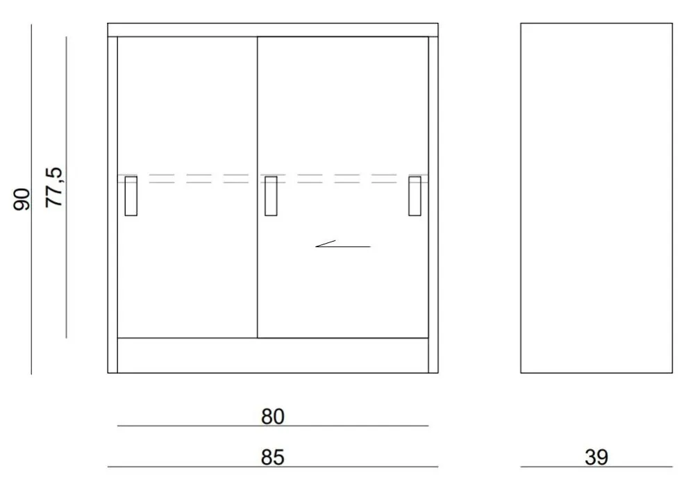 Szafka metalowa XD-020 czarna z drzwiami przesuwnymi | MIRAT. w stylu kolekcja