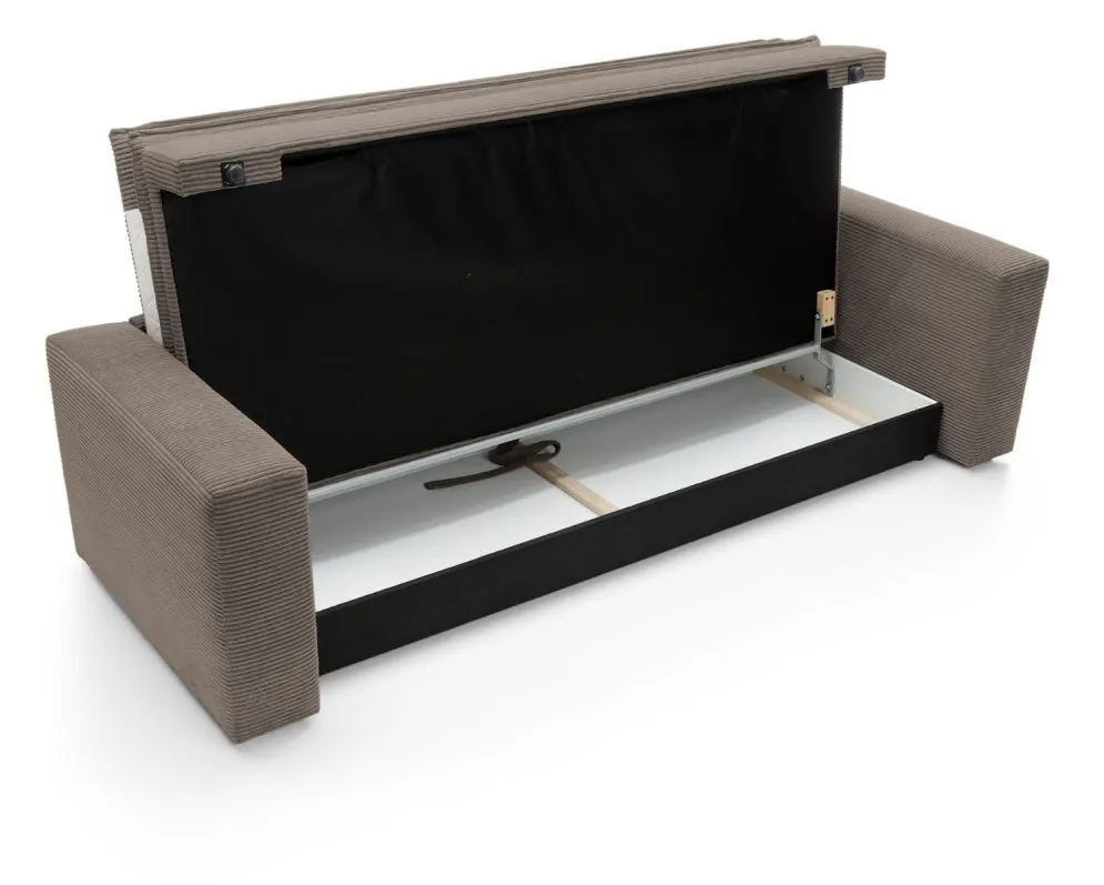 Sofa rozkładana LUNA jasna brązowa z podłokietnikami I sklep meblowy MIRAT.