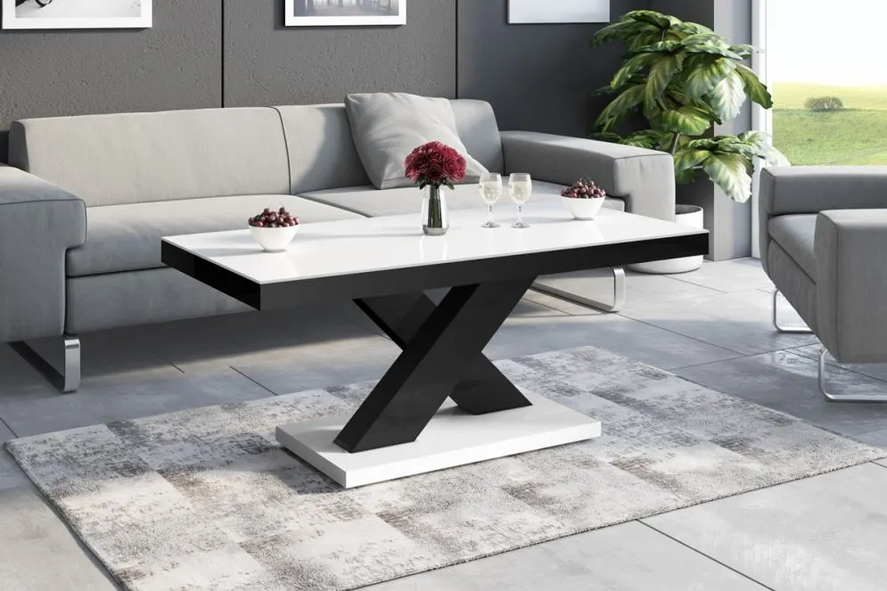 Ława XENON MINI biała połysk/czarna połysk | MIRAT.