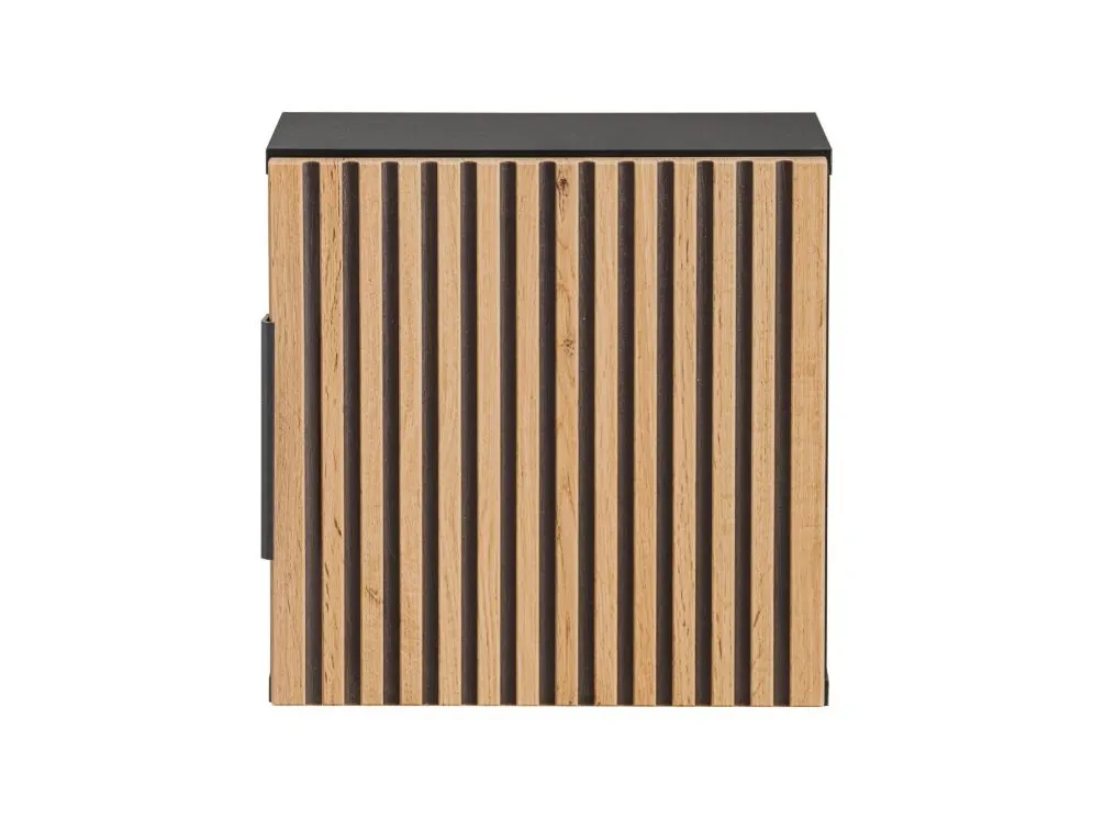 Szafka łazienkowa XILO BLACK WOTAN 83 35cm czarna/dąb wisząca I sklep meblowy MIRAT. styl LOFT, RYFLOWANY kolekcja XILO