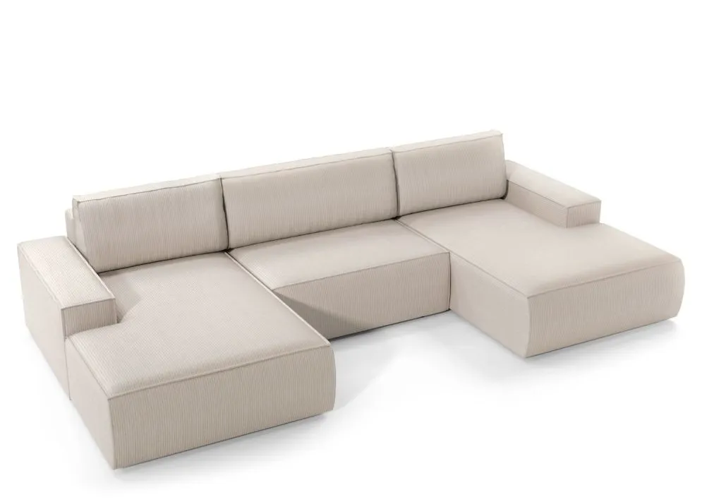 Narożnik z funkcją spania FELICIA U1 kremowy sztruksowy I sklep meblowy MIRAT.