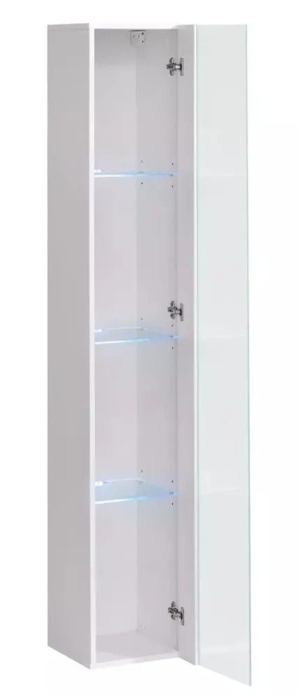 Meblościanka SWITCH LAMEL XVI dąb wotan/biała z oświetleniem LED I sklep meblowy MIRAT. styl RYFLOWANY