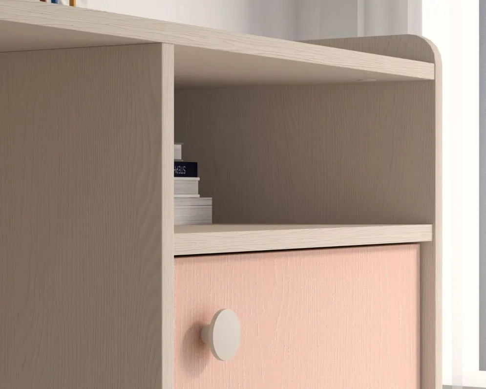 Biurko dziecięce MEVEL różowe I sklep meblowy MIRAT. styl PASTELE kolekcja MEVEL