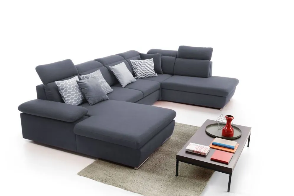 Narożnik z funkcją spania KLARA II grafitowy prawy/lewy duży I sklep meblowy MIRAT.