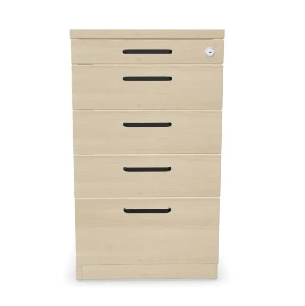 Kontenerek biurowy EASY SPACE 4D PB 43cm akacjowy zamykany I sklep meblowy MIRAT. styl SKANDYNAWSKI