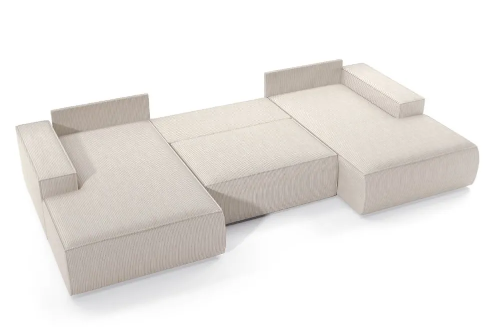 Narożnik z funkcją spania FELICIA U1 kremowy sztruksowy I sklep meblowy MIRAT.