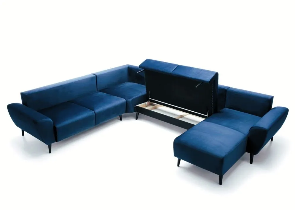 Narożnik z funkcją spania LAURA U2 granatowy prawy/lewy I sklep meblowy MIRAT.