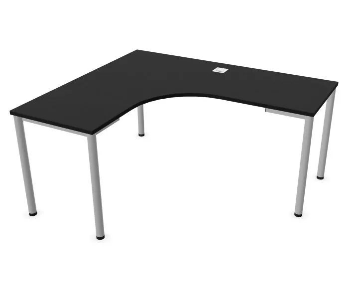 Biurko narożne EASY SPACE I-LEG LS 160x140cm czarne grafitowe I sklep meblowy MIRAT.