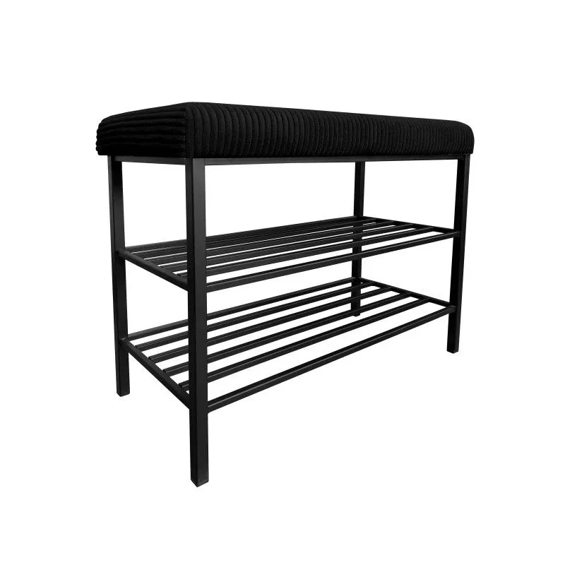 Loftowy stojak na buty z siedziskiem GAJA POSO-135 czarny I sklep meblowy MIRAT. styl LOFT