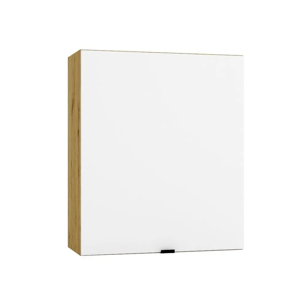 Górna szafka kuchenna GIANNA W60 P/L biała alaska/dąb artisan I sklep meblowy MIRAT. styl SKANDYNAWSKI