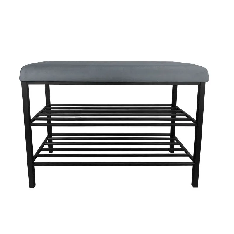 Stojak na buty z siedziskiem GAJA BL14 czarny/szary metalowy I sklep meblowy MIRAT. styl LOFT